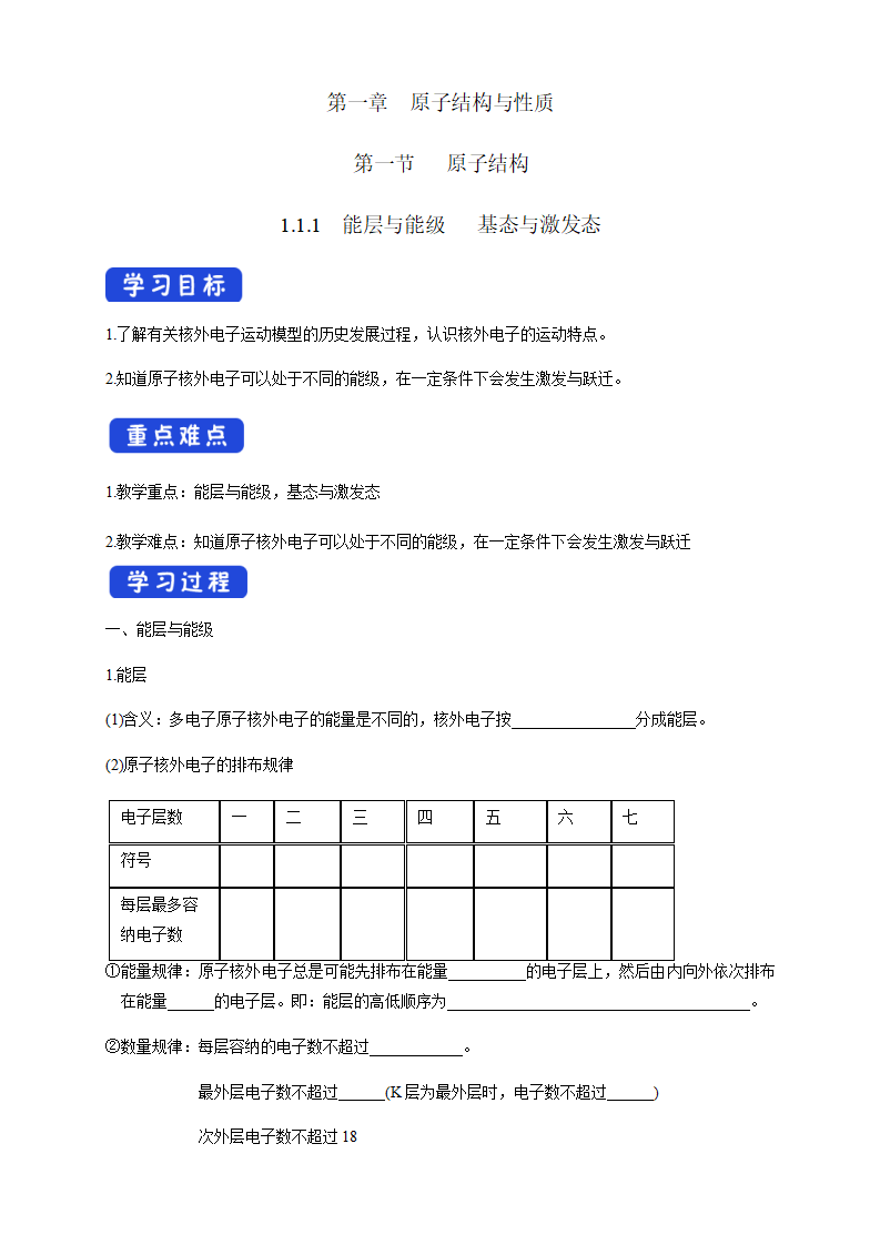 1.1.1　能层与能级   基态与激发态-学案-2020-2021学年下学期高二化学同步精品课堂新教材人教版选择性必修2（解析版）_01.png