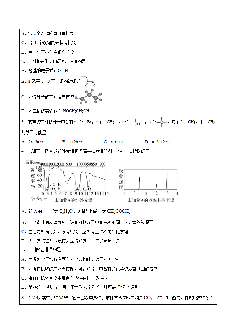 第1章 第2节 第2课时 有机化合物分子式和分子结构的确定 讲义【新教材】2020-2021学年人教版2019高二化学选择性必修三（机构用）_04.png