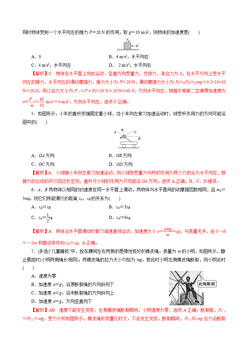 4.3  牛顿第二定律-2021-2022学年高一物理精讲精练（新人教版必修第一册）（解析版）_07.png