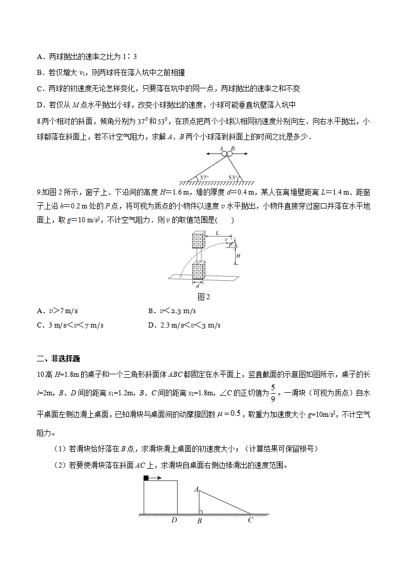5.4 习题课：抛体运动的规律的应用（备作业）-2021-2022学年高一物理同步备课系列（人教版2019 必修第二册）（原卷版）_03.png