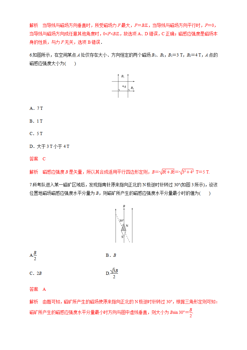 13.2 磁感应强度 磁通量（一）磁感应强度（练习题）（解析版）_03.png