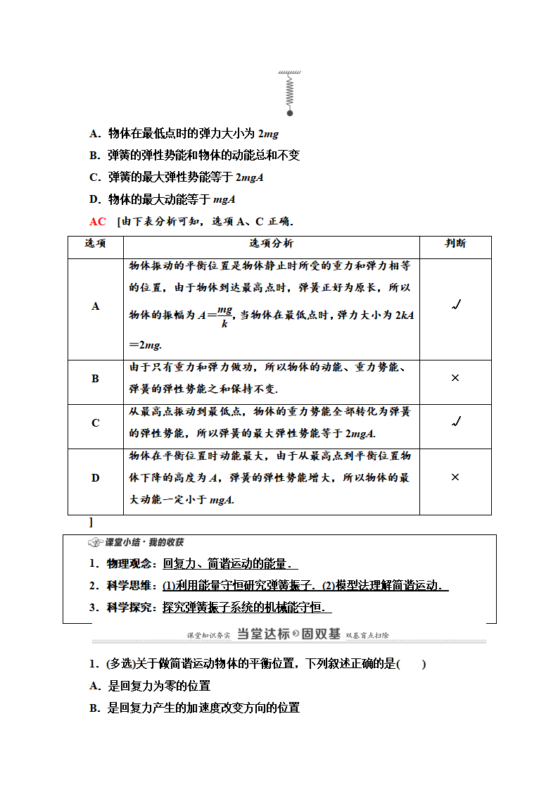 第2章 3 简谐运动的回复力和能量—2020-2021学年新教材人教版（2019）高中物理选择性必修第一册讲义_08.png