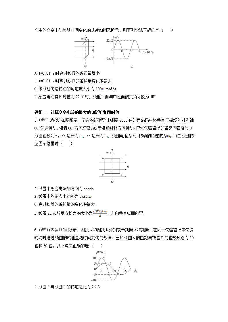 课时3.1 交变电流--2021-2022学年高中物理同步练习分类专题教案（人教版2019选择性必修第二册）_08.png