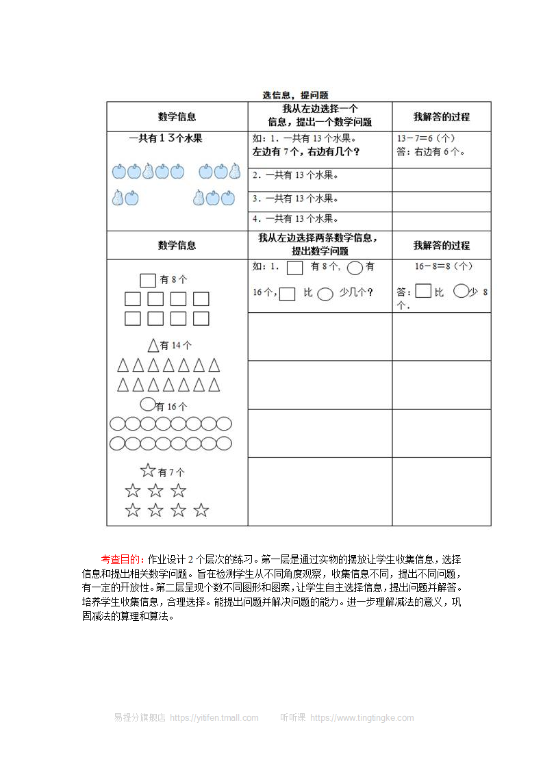 一年级下数学同步检测-20以内的退位减法4含答案解析）-人教新课标（附答案）_07.png