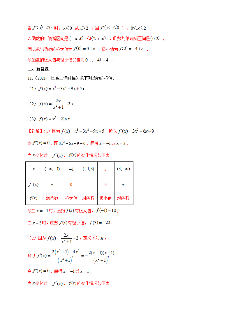 5.3.2 函数的极值与最大小值 （1）  -A基础练（解析版）_05.png
