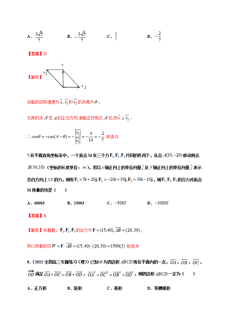 专题6.6 平面向量的应用-2020-2021学年高一数学同步培优专练（人教A版2019必修第二册）_05.png