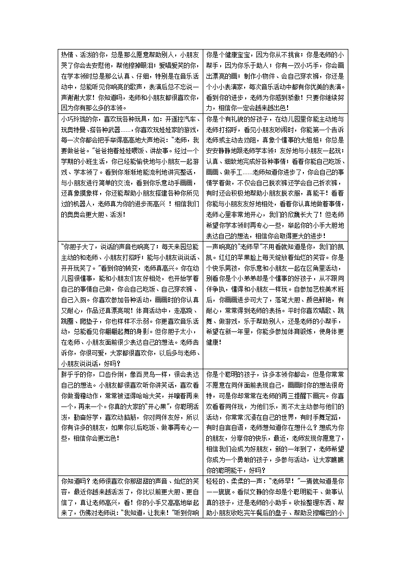 9幼儿园小班评语15条_01.png