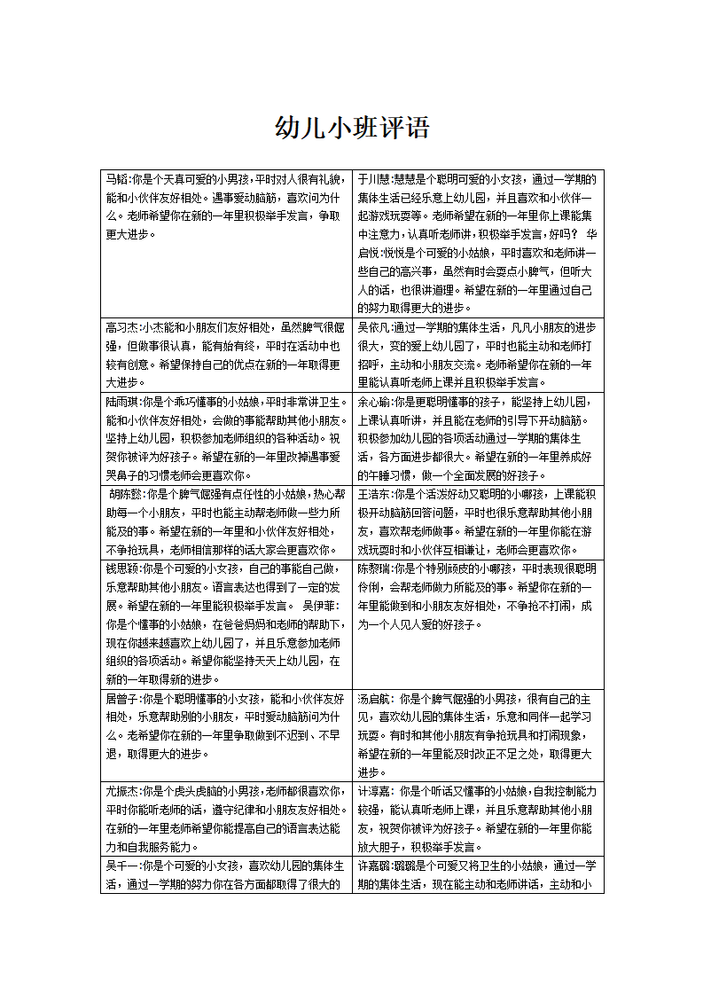 2幼儿园小班评语21条_01.png