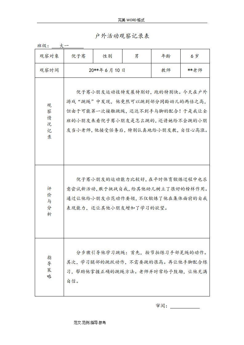 幼儿园大班户外活动观察记录（共26篇）_15.png