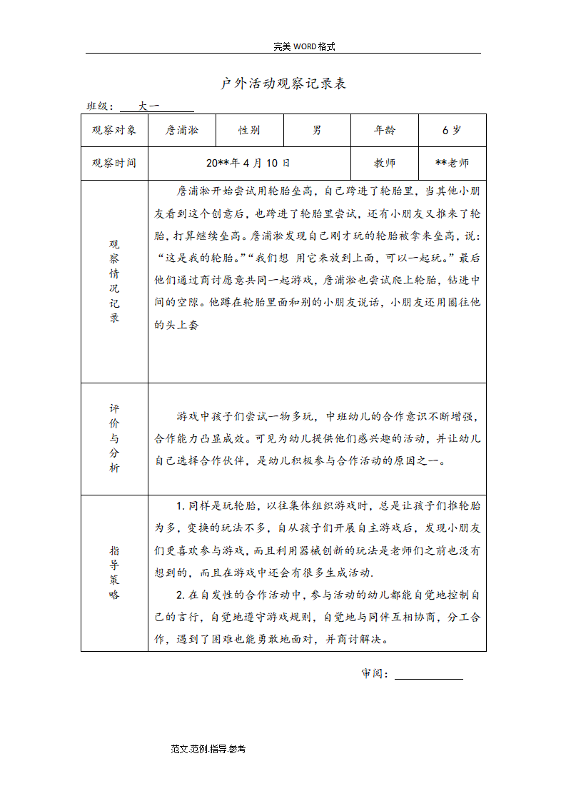 幼儿园大班户外活动观察记录（共26篇）_20.png