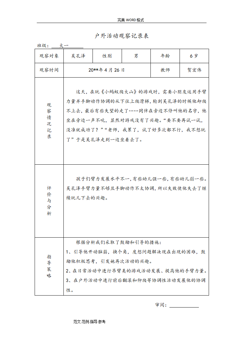 幼儿园大班户外活动观察记录（共26篇）_22.png