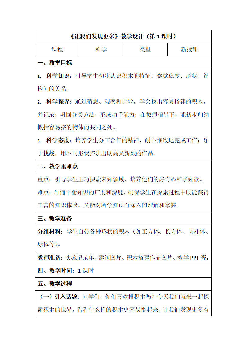 1.4让我们发现更多（教学设计）2024-2025学年一年级上册科学湘科版_01.png