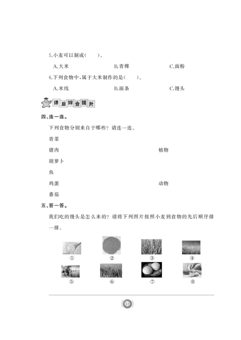 二年级上册科学试题-第四单元课时练（图片版无答案）青岛版_03.png