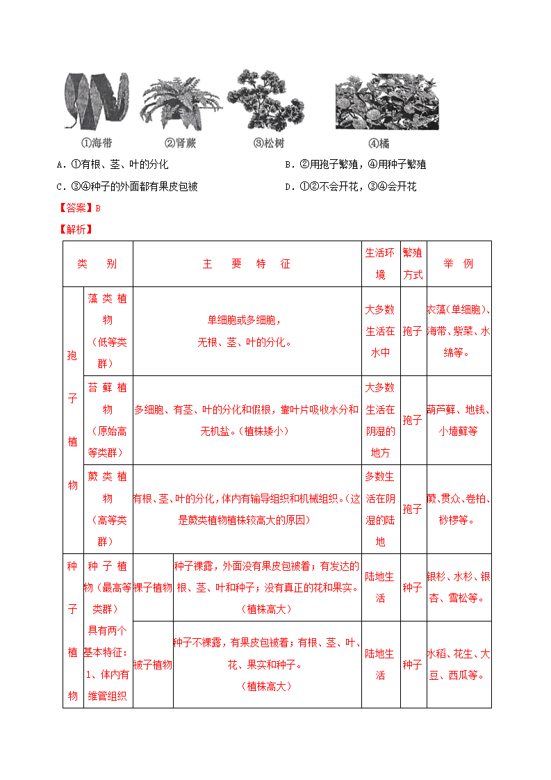 2.2 形形色色的植物（第2课时）（分层作业）-（浙教版）【解析版】1123_02.png