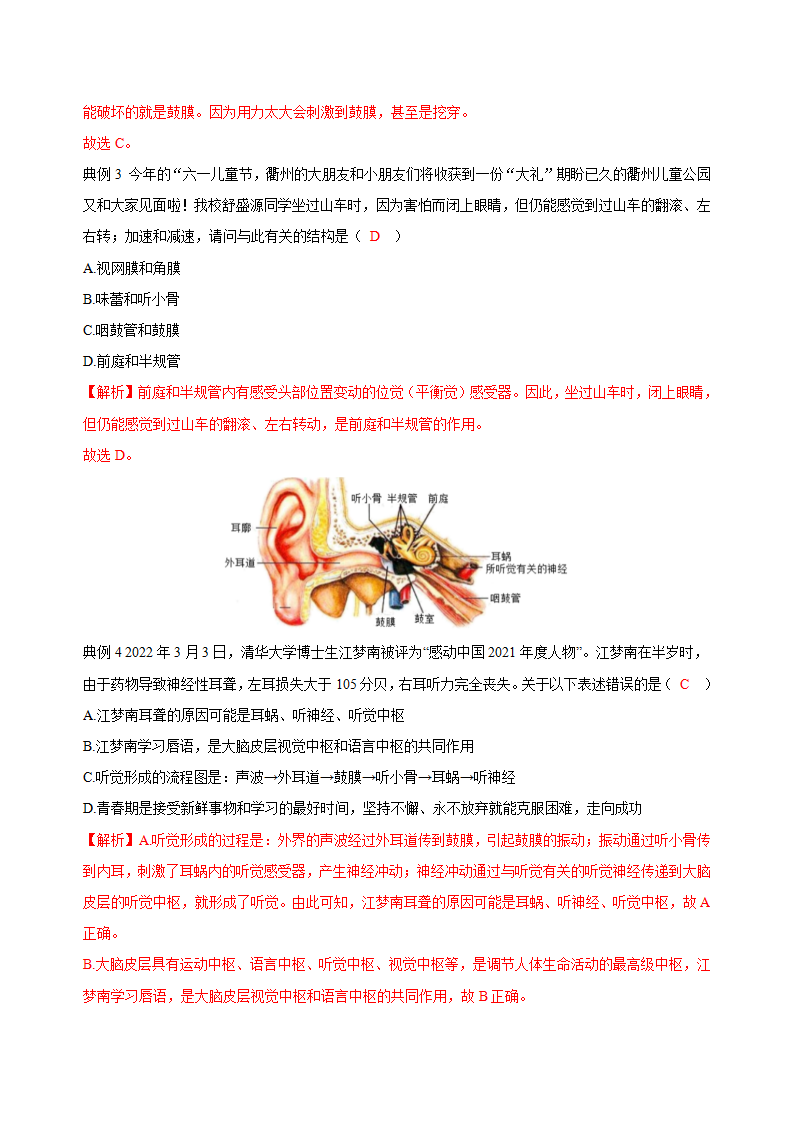 2.3 耳和听觉（第1课时）（导学案）-（浙教版）【教师版】2137_05.png