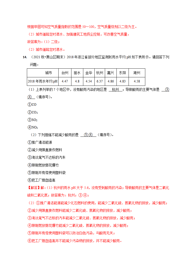 3.7-3.8 自然界中的氧循环和碳循环 空气污染与保护（解析版）2610_21.png