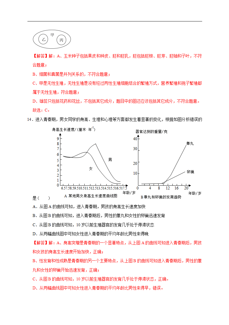 第1章  生命的结构与生殖【A卷 达标卷】（解析版）0050_07.png