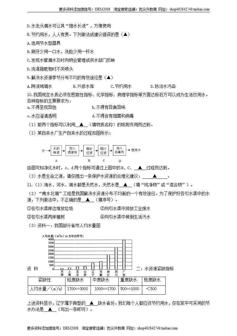 第一章第7节《水资源的利用、开发和保护》培优训练B（原卷版）0535_03.png
