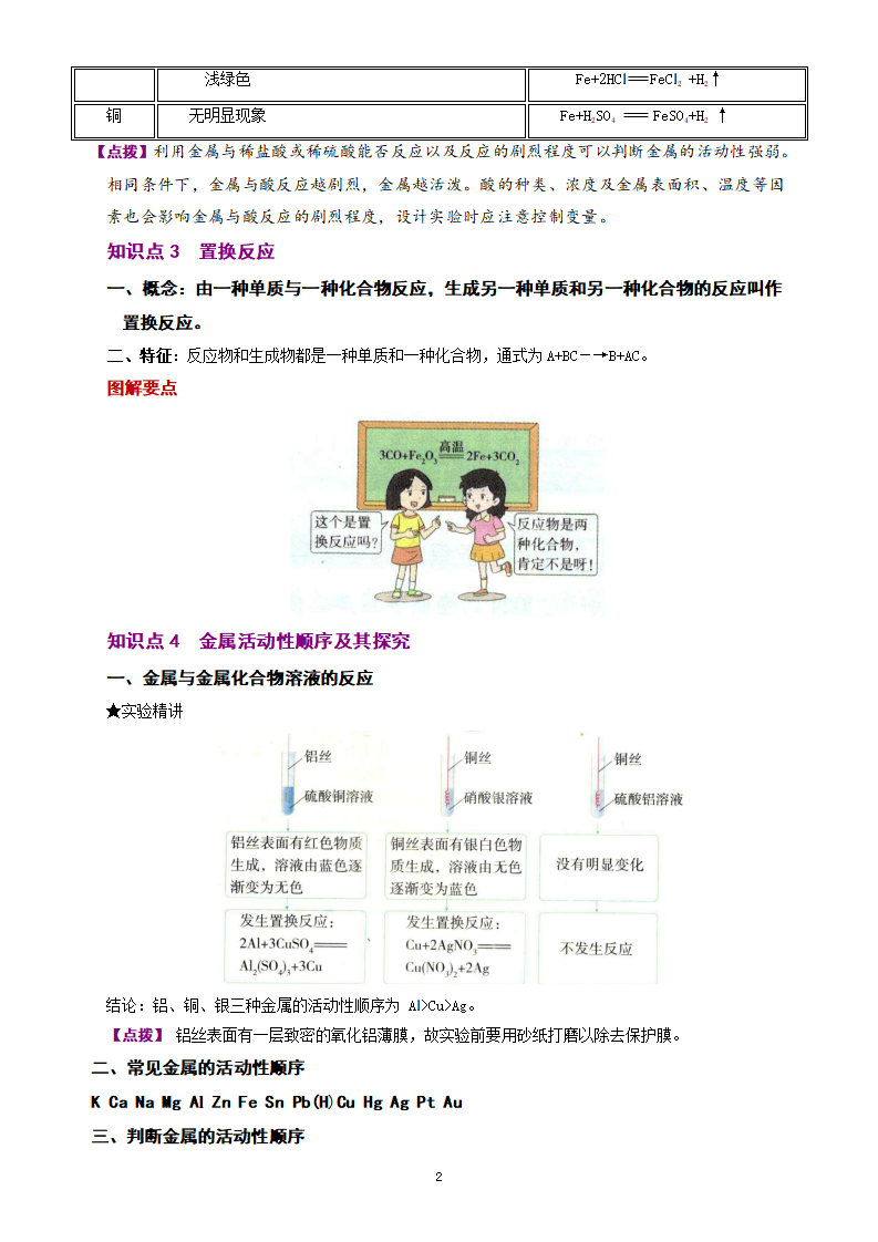 第8单元 课题 2 金属的化学性质-【新课标·新素养】2024-2025学年九年级化学下册精品讲义 分层练（人教版2024）_02.png