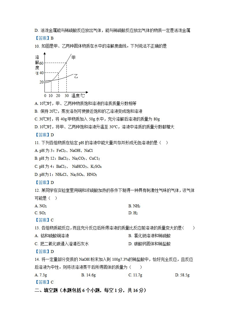 河南省师大附中2021年中考二模化学试题_09.png