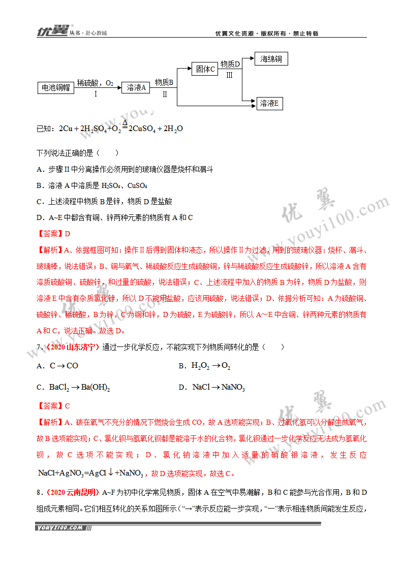 专题 16  物质的相互反应、转化及离子共存（2）_04.png
