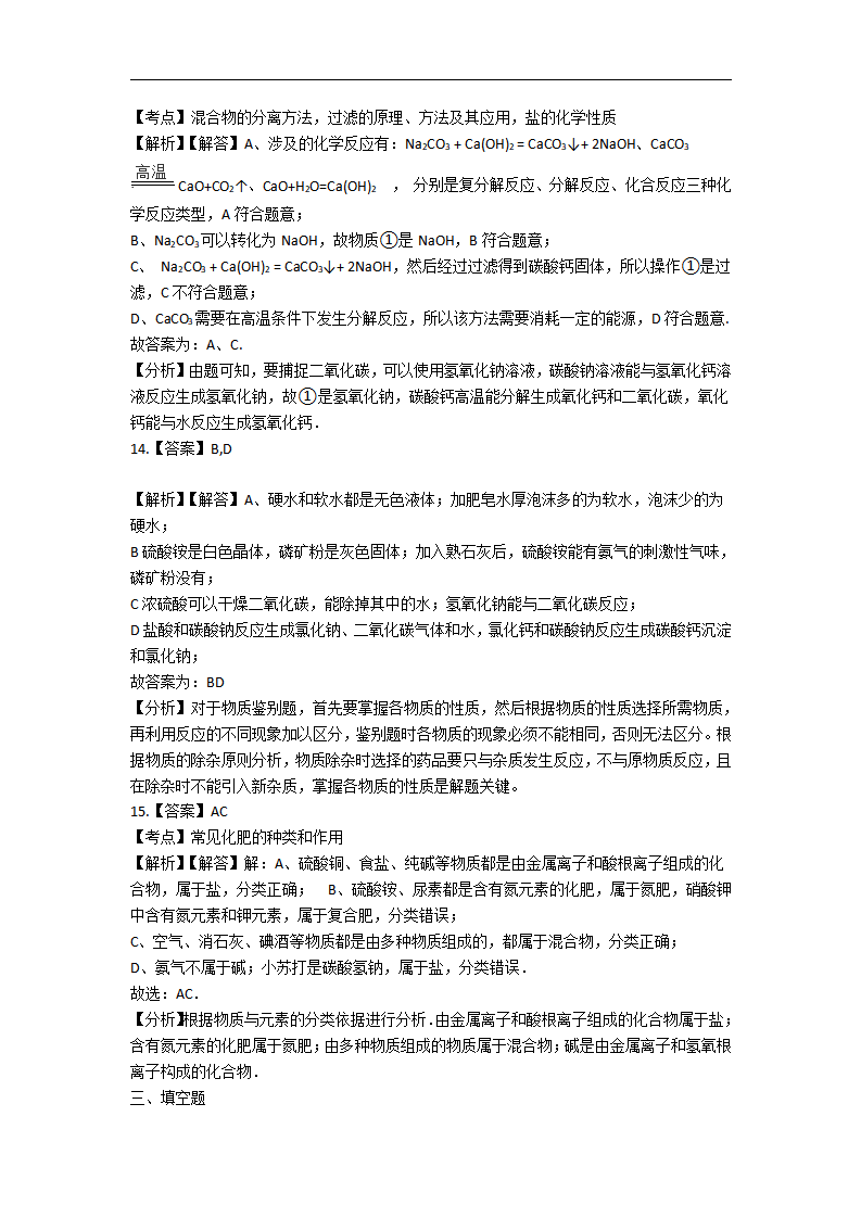 11.备战中考化学巩固复习-第十一单元 盐 化肥（含解析）_11.png