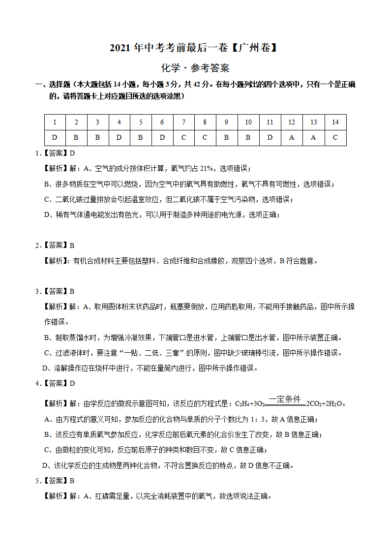 化学-（广州卷）【试题猜想】2020年中考考前最后一卷（全解全析）_01.png