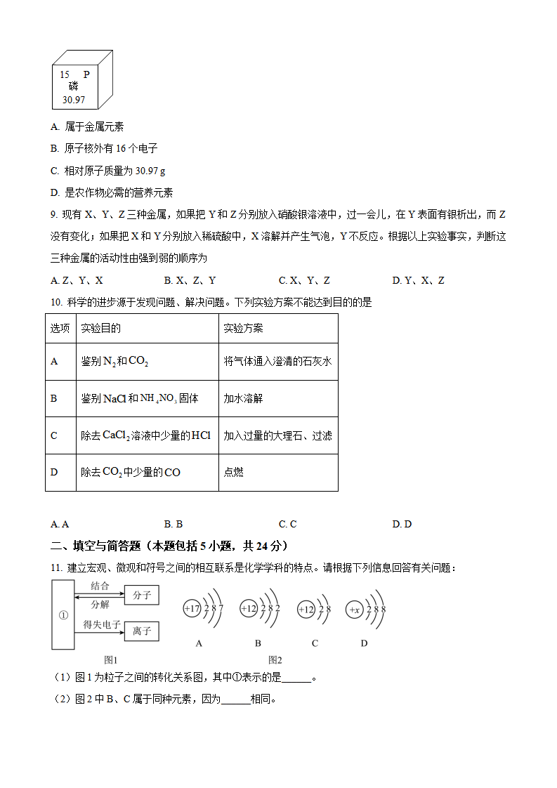 精品解析：2023年甘肃省平凉市中考化学真题（原卷版）_new_02.png