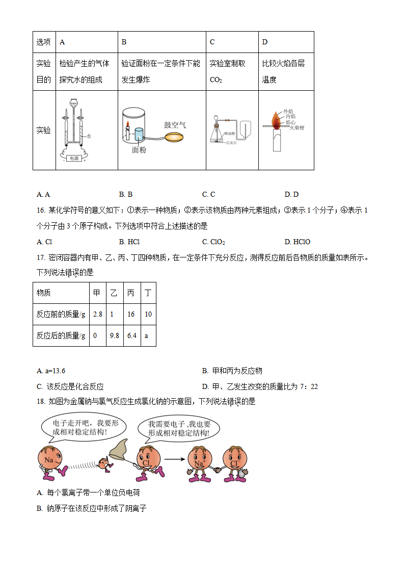 精品解析：2024年云南省中考化学真题（原卷版）_new_04.png