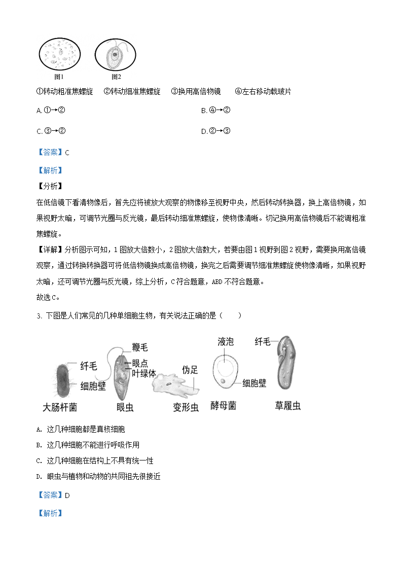 精品解析：辽宁省大连市2020-2021学年高一上学期期末生物学试题（解析版）_02.png