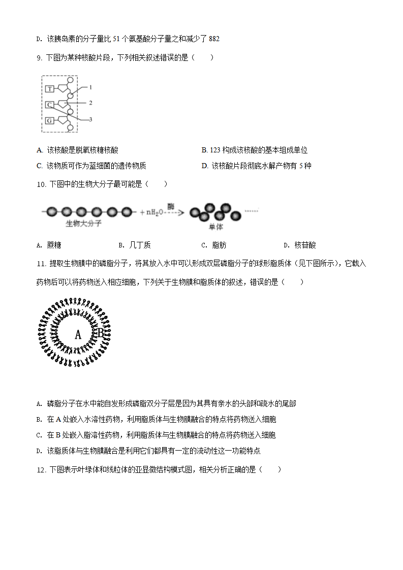 精品解析：辽宁省大连市2020-2021学年高一上学期期末生物学试题（原卷版）_03.png