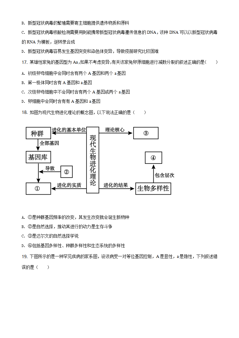 精品解析：辽宁省锦州市2019-2020学年高一下学期期末生物试题（原卷版）_04.png