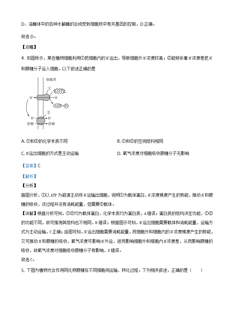 精品解析：辽宁省大连市瓦房店市高级中学2019-2020学年高一下学期期末生物试题（解析版）_03.png