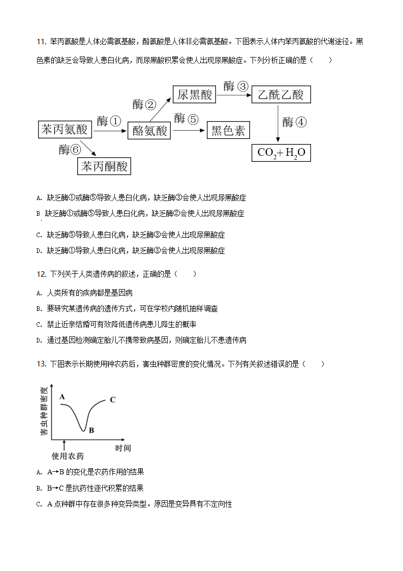 精品解析：山东省泰安市2019-2020学年高一下学期期末生物试题（原卷版）_04.png