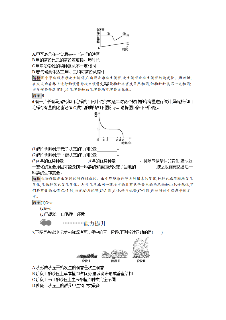 2020-2021学年新教材生物人教版选择性必修第二册课后提升训练：第2章　第3节　群落的演替_02.png