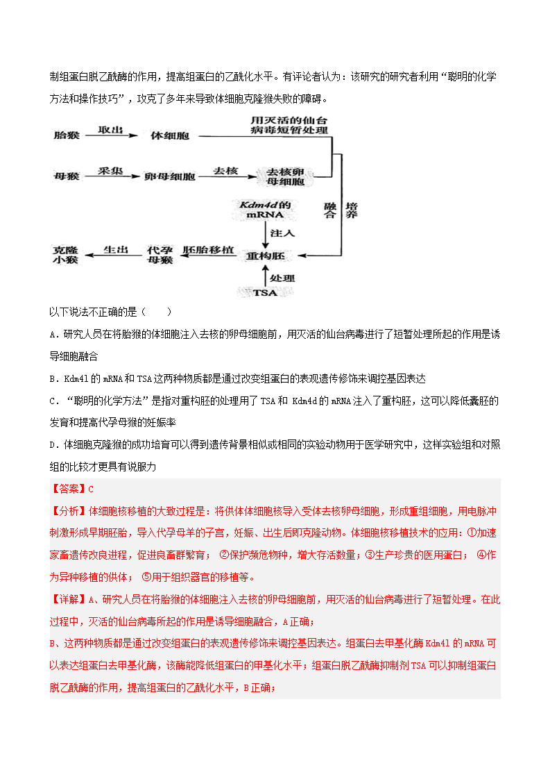 第2章第2节 动物细胞工程—动物体细胞核移植技术和克隆动物（分层练）（解析版）_09.png