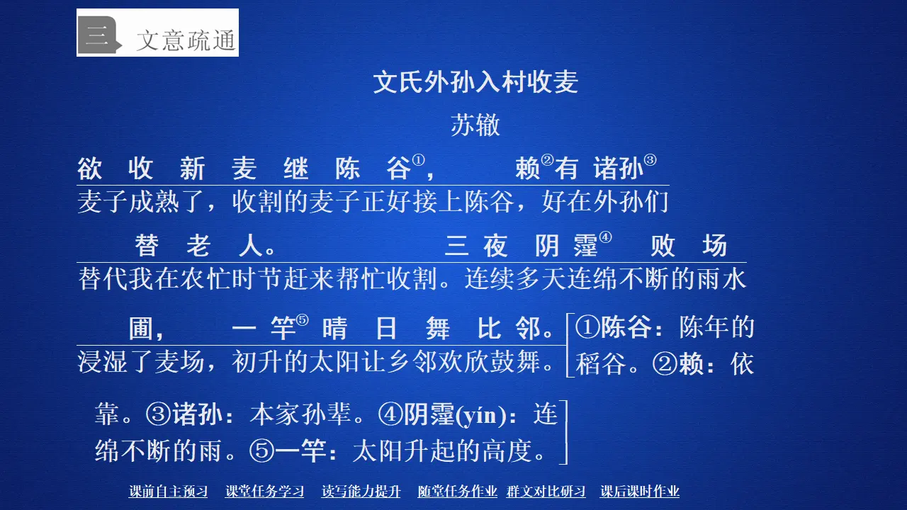 218高中语文必修1第二单元  第6课  文氏外孙入村收麦_05.webp