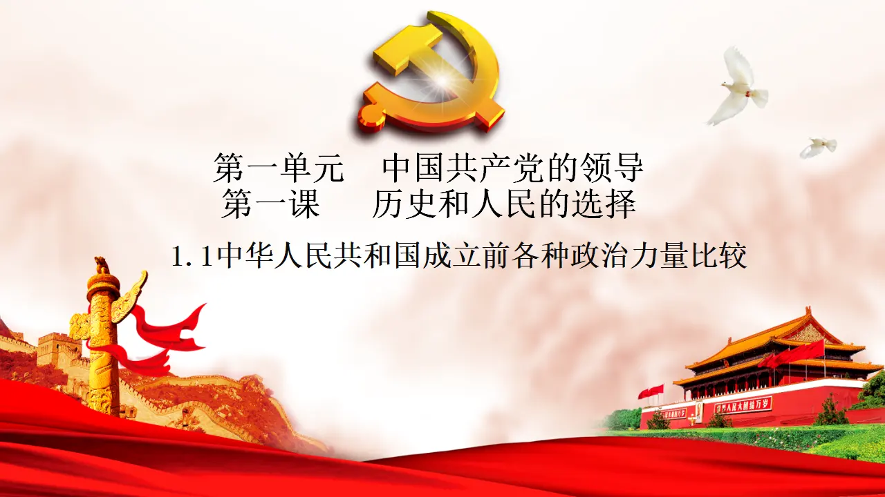 1.1《中华人民共和国成立前各种政治力量》精品说课课件_01.webp