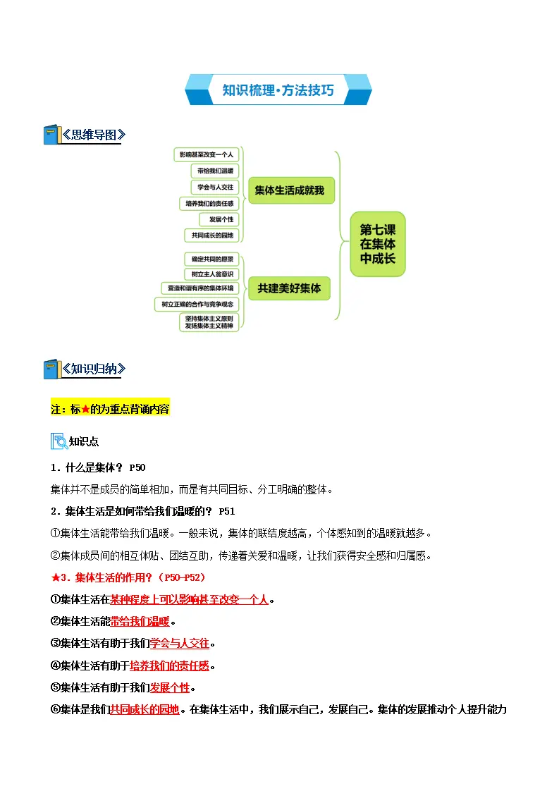 专题07 在集体中成长（期中复习讲义） 教师版_02.webp