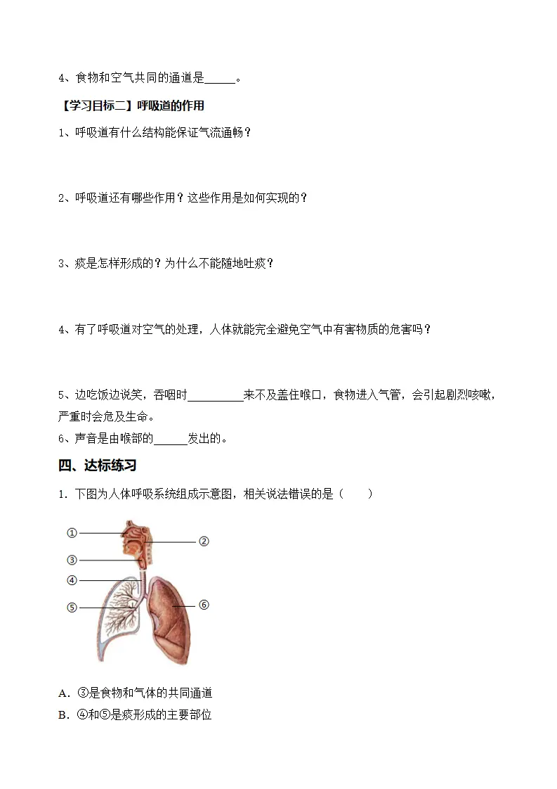 4.3.1 呼吸道对空气的处理（导学案）（原卷版）_02.webp