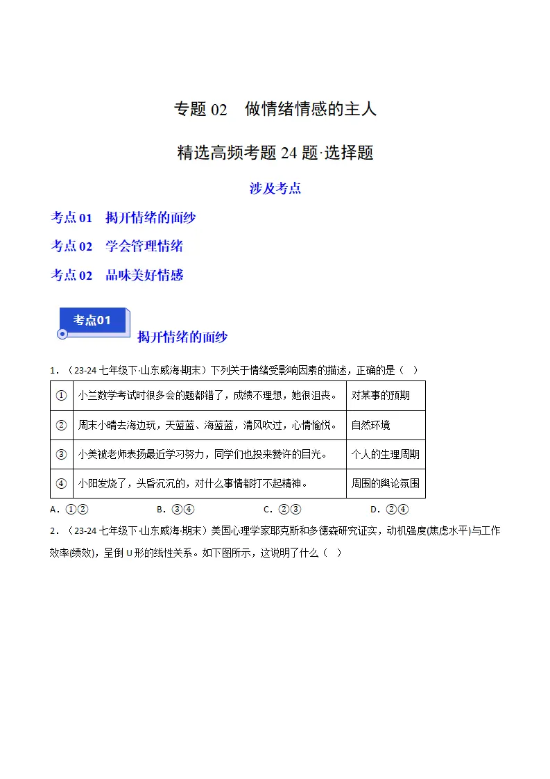 专题02 做情绪情感的主人（精选高频非选择题24题）（原卷版）1_01.webp