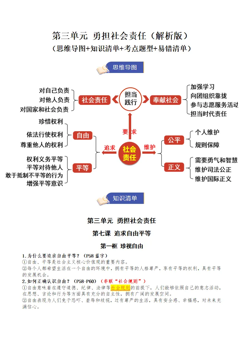 （2026版）第三单元 勇担社会责任（期末知识清单）（解析版）_01.webp
