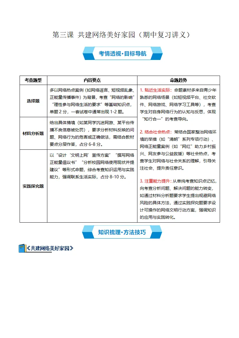 第三课 共建网络美好家园（期中复习讲义）（学生版）_01.webp