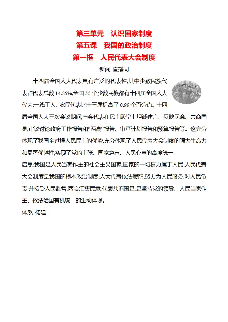 第三单元  第五课  第一框　人民代表大会制度 - 学生版_01.webp