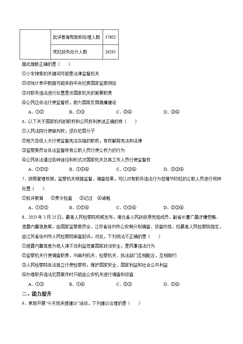 6.4 国家监察机关（分层作业）-（统编版）（原卷版）_02.webp