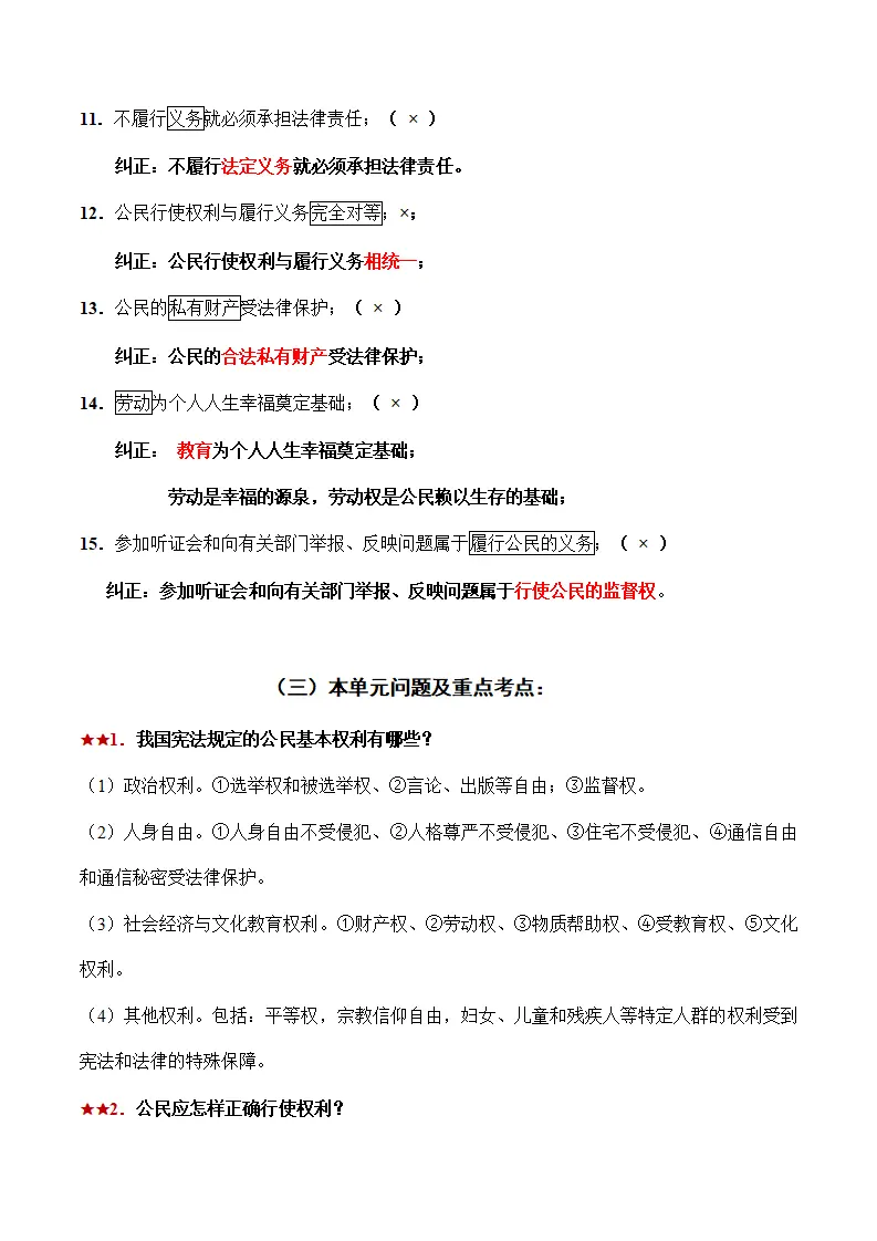 （2024版）八下第二单元 《理解权利义务》（考点清单）-（统编版）_05.webp