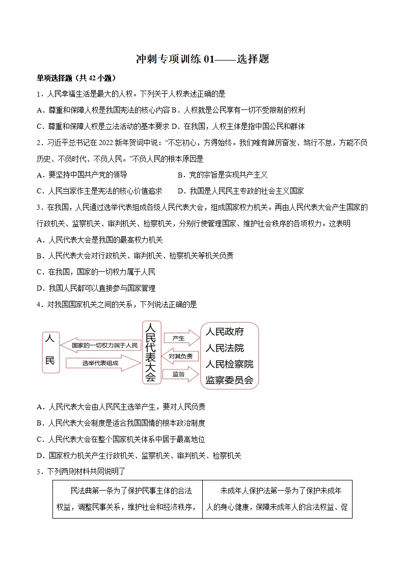 冲刺专项训练01 选择题-八年级下道德与法治期末冲刺专项训练（原卷版）_01.webp