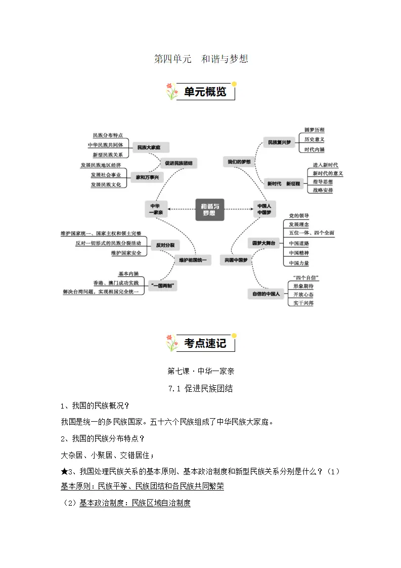 （2025版）第四单元 和谐与梦想（知识清单）-（全国通用）_01.webp