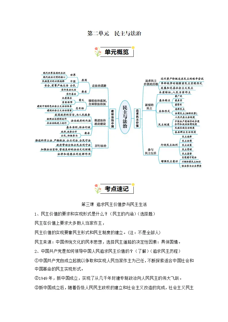 （2025版）第二单元 民主与法治（知识清单）-（全国通用）_01.webp