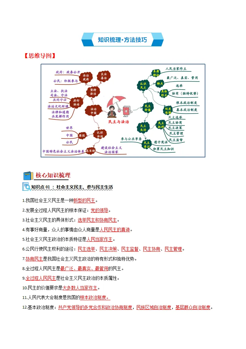 （2026版）第二单元 民主与法治（期末复习讲义）（解析版）_03.webp